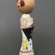 Japanese Kokeshi doll keel shape wood polychrome decoration early twentieth century
