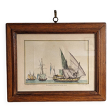 Engraving "Bremond on the port at the corner of Reboul"