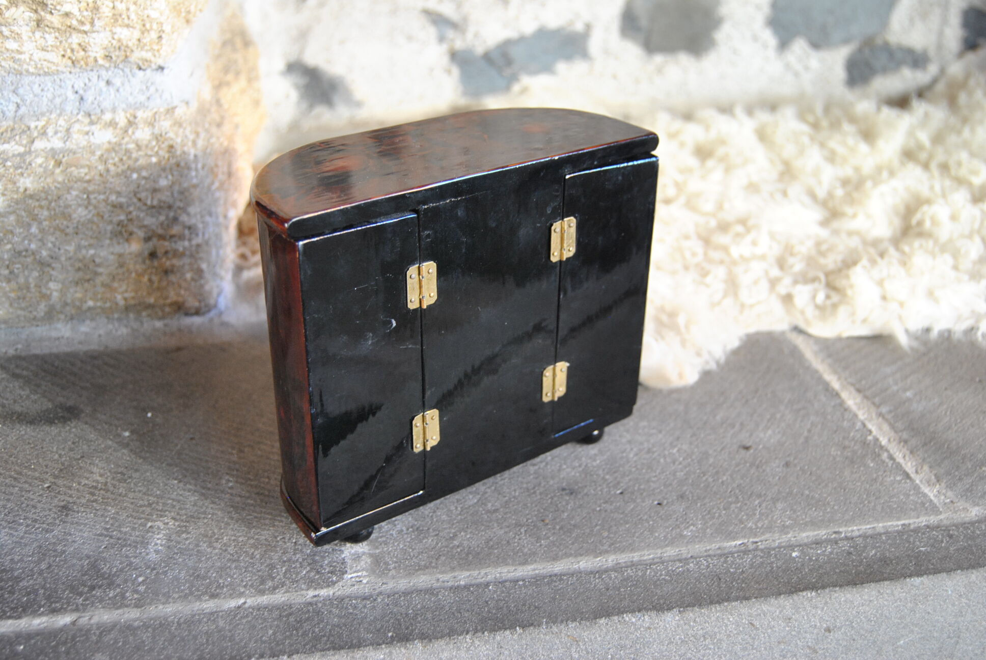 Woodworker's jewelry box mahogany tint 70s/80s