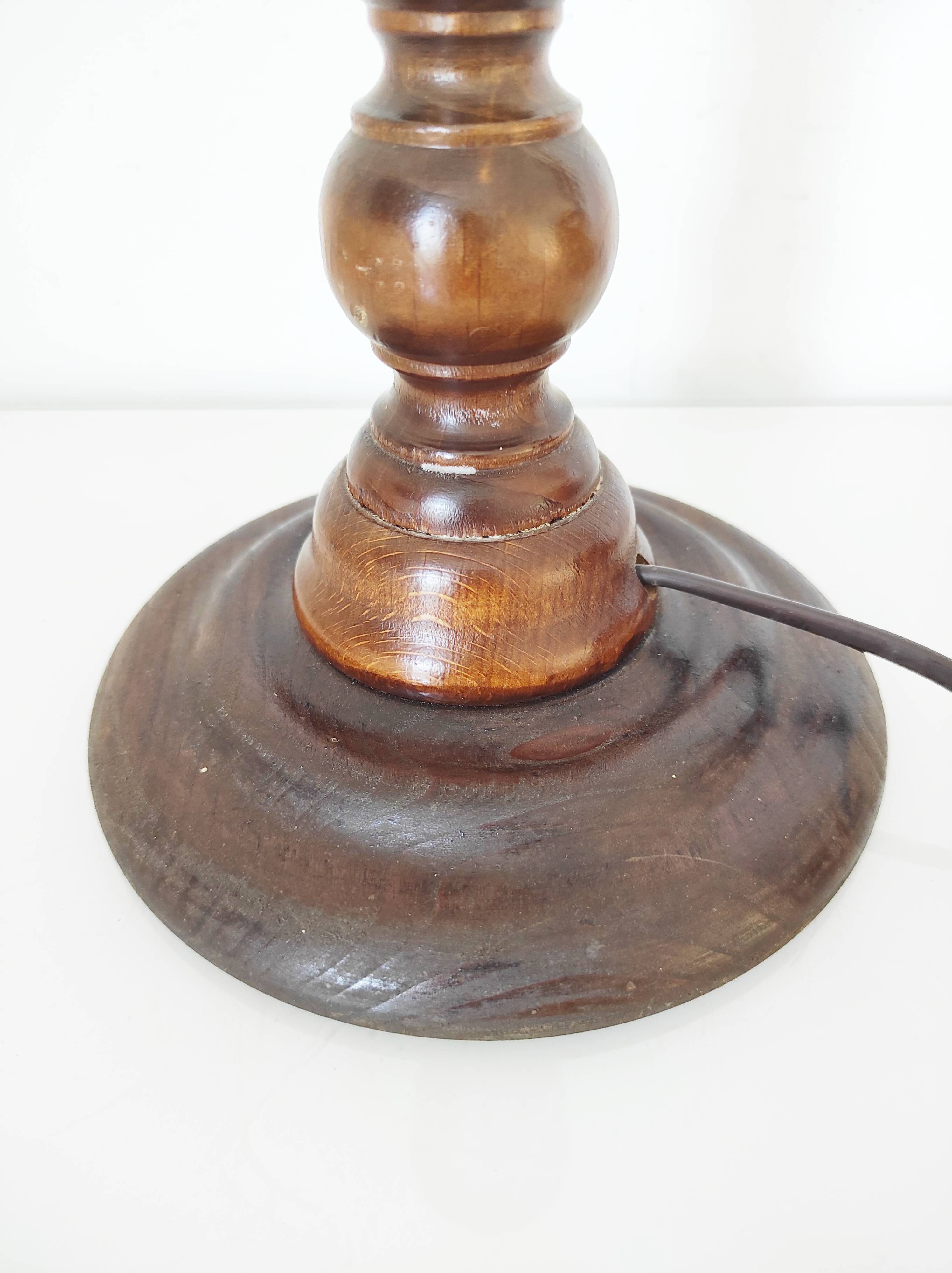 Turned wooden lamp base