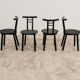 Set of 4 postmodern chairs in Italian Memphis design from the 1980s.