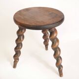 Spiral leg tripod stool