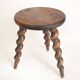 Spiral leg tripod stool