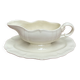 Digoin Sarreguemines ivory gravy boat with gadroons