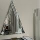 Vintage Big Triangular Wall Mounted Mirror with Beveled Decoration