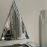Vintage Big Triangular Wall Mounted Mirror with Beveled Decoration