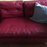 Vintage bench Skaï red