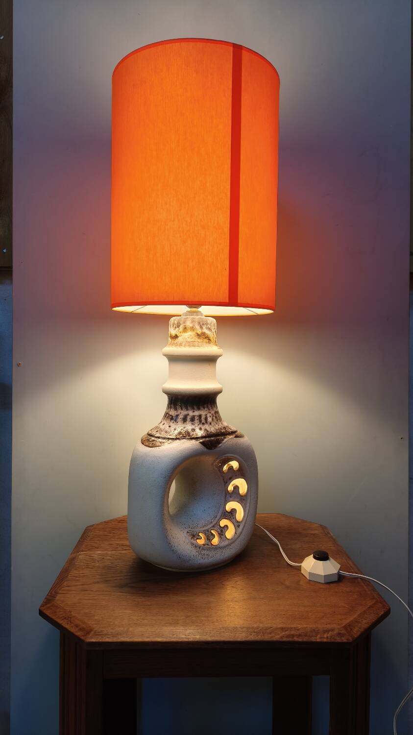 Fat Lav perforated ceramic lamp - vintage 1970