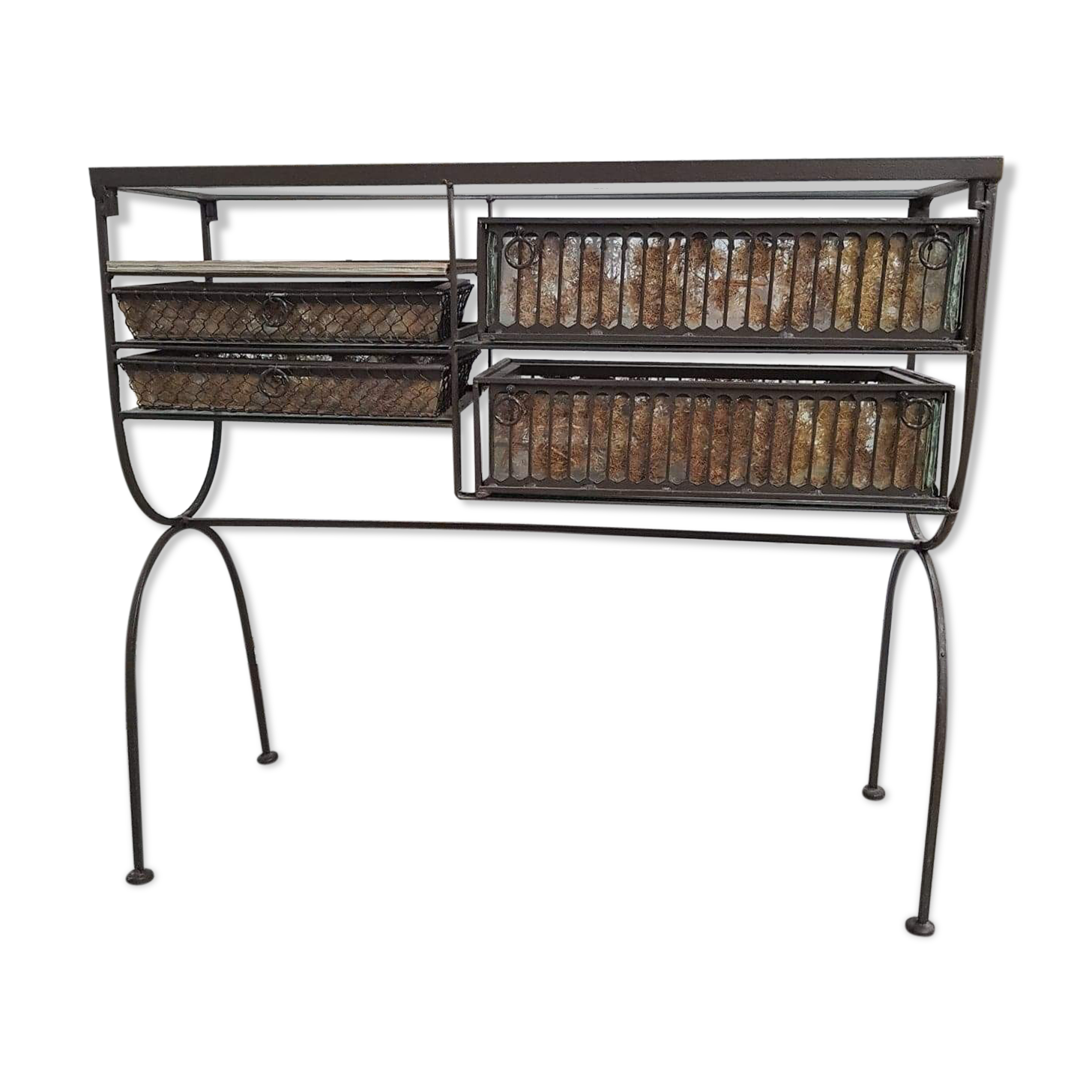 Vintage 20th century wrought iron console