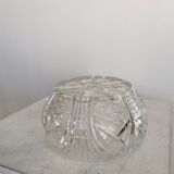 Bol en cristal de plomb vintage des années 1970 : pièce maîtresse de table bohémienne