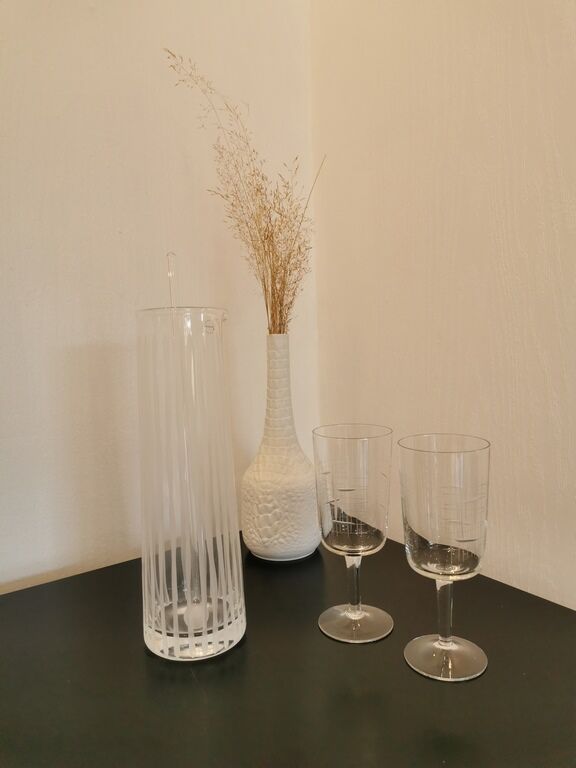 Carafe and its glass stirrer from Murano for Salviati.