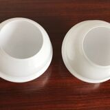 Daruma white glass bedside lamps by Sergio Asti for Candle, 1960s