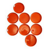 Orange mbfa Pornic 1970 plates, set of 8