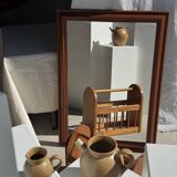 Rectangular mirror with wooden frame 88x62