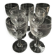 7 wine glasses – Blown, cut and guilloché glass