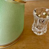 Baladeuse tulipe vintage en verre sablé vert
