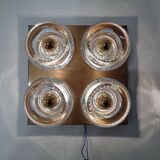 Copper and glass sconce from Cosack, Germany, 1960s.