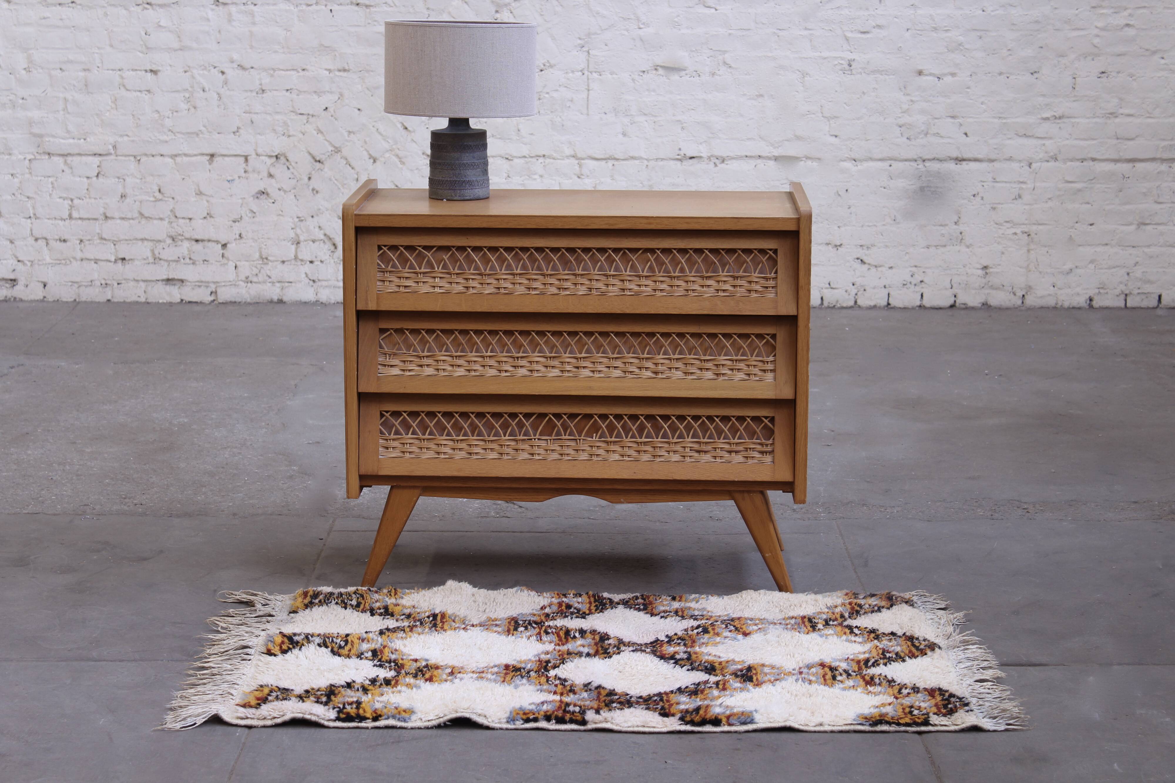 Vintage rattan dresser