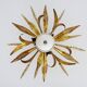 Plafonnier vintage en métal doré plafonnier épis de blé, luminaire ancien lustre à 3 feux. Années 60