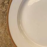 Set of 6 porcelain dinner plates with golden ear edging