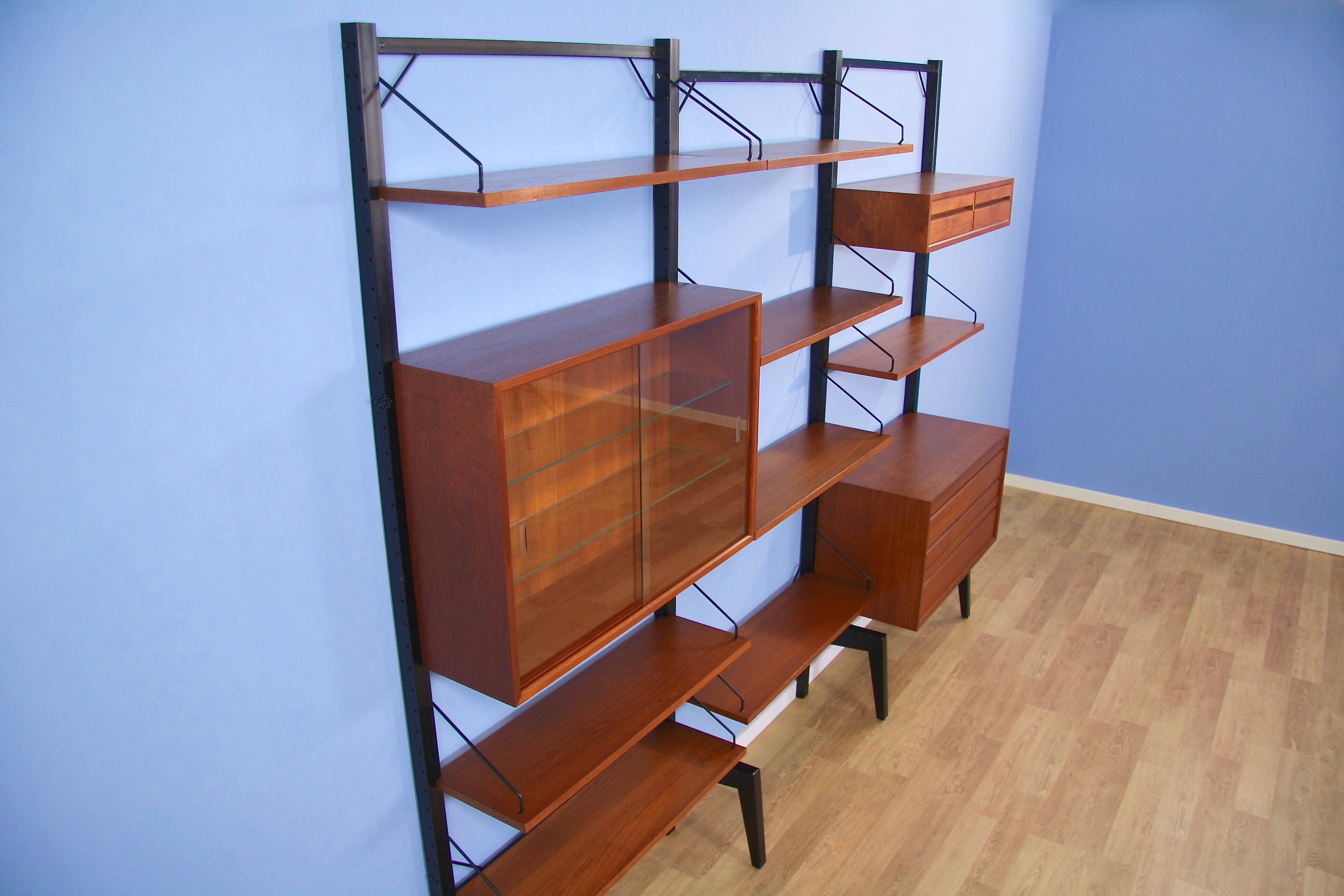 Teak wall unit by Poul Cadovius for Royal System Denmark, 1960s