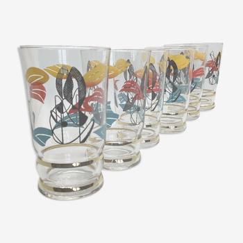 Set of 6 glasses 60s