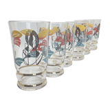 Set of 6 glasses 60s