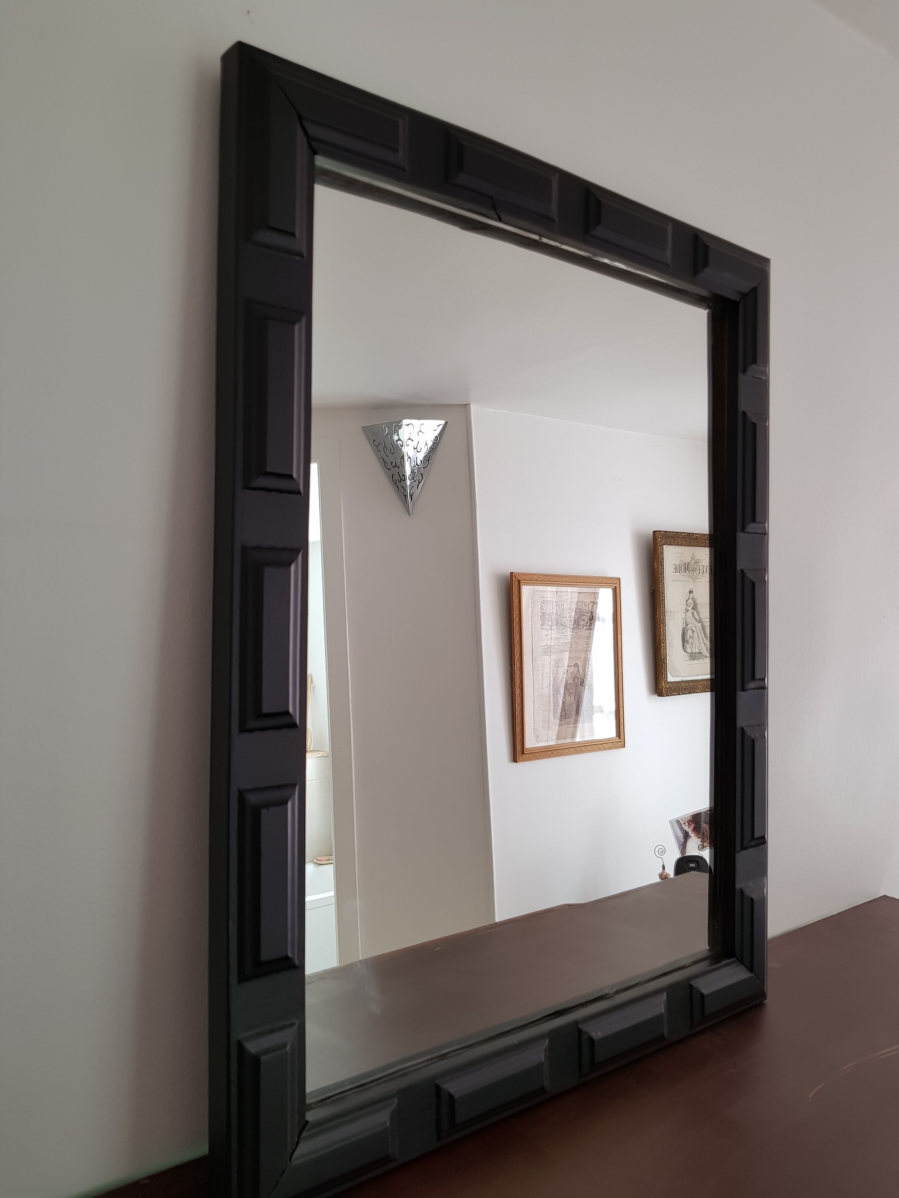 Miroir rectangulaire ancien noir 54x74cm