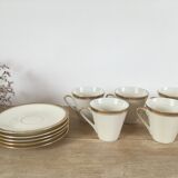 White & gold porcelain coffee cups