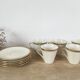 Tasses à café en porcelaine blanche & dorée