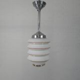Vintage hanging lamp with glass shade, lantern model, 1950s