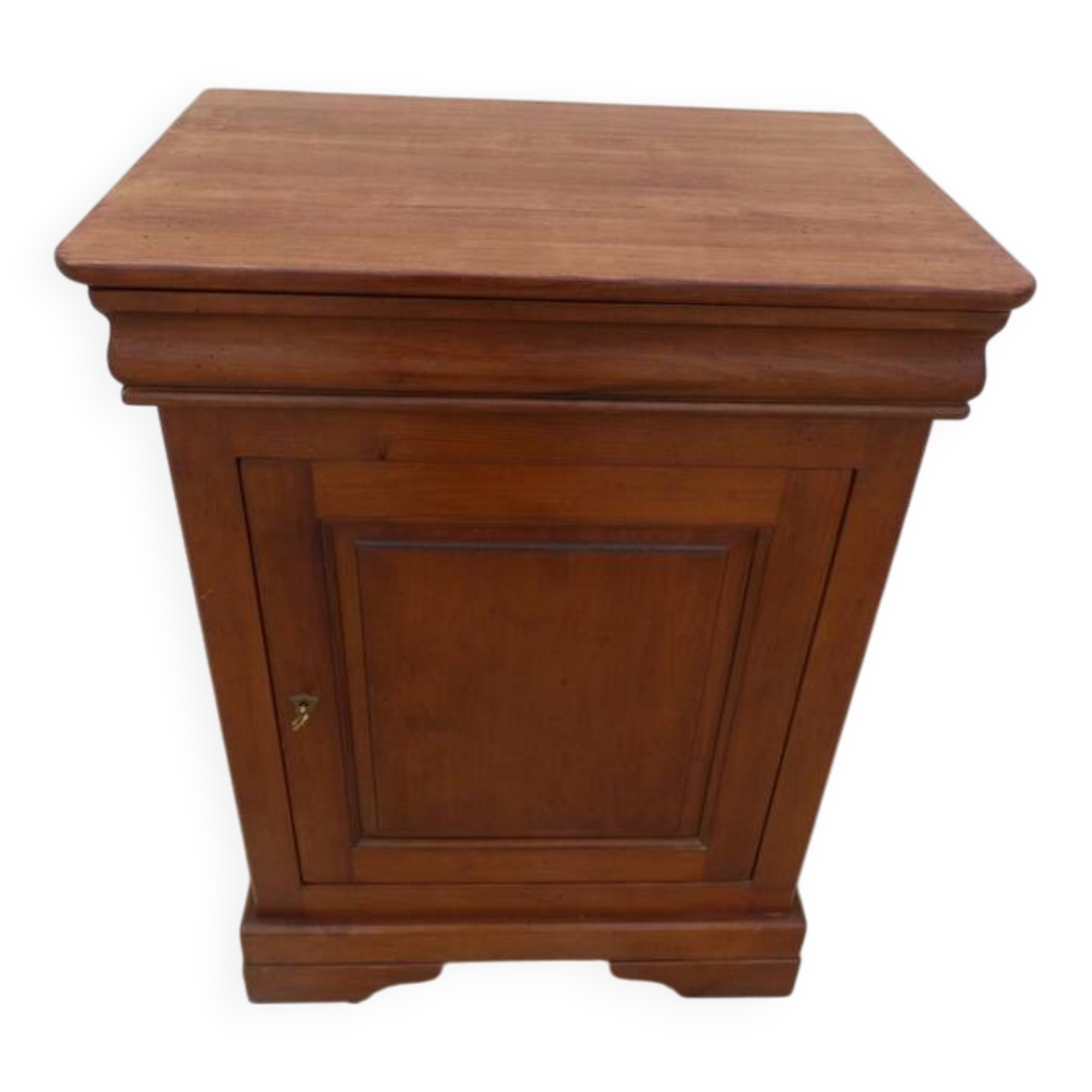 Large jam jar in solid cherry wood with its secret drawer and one door