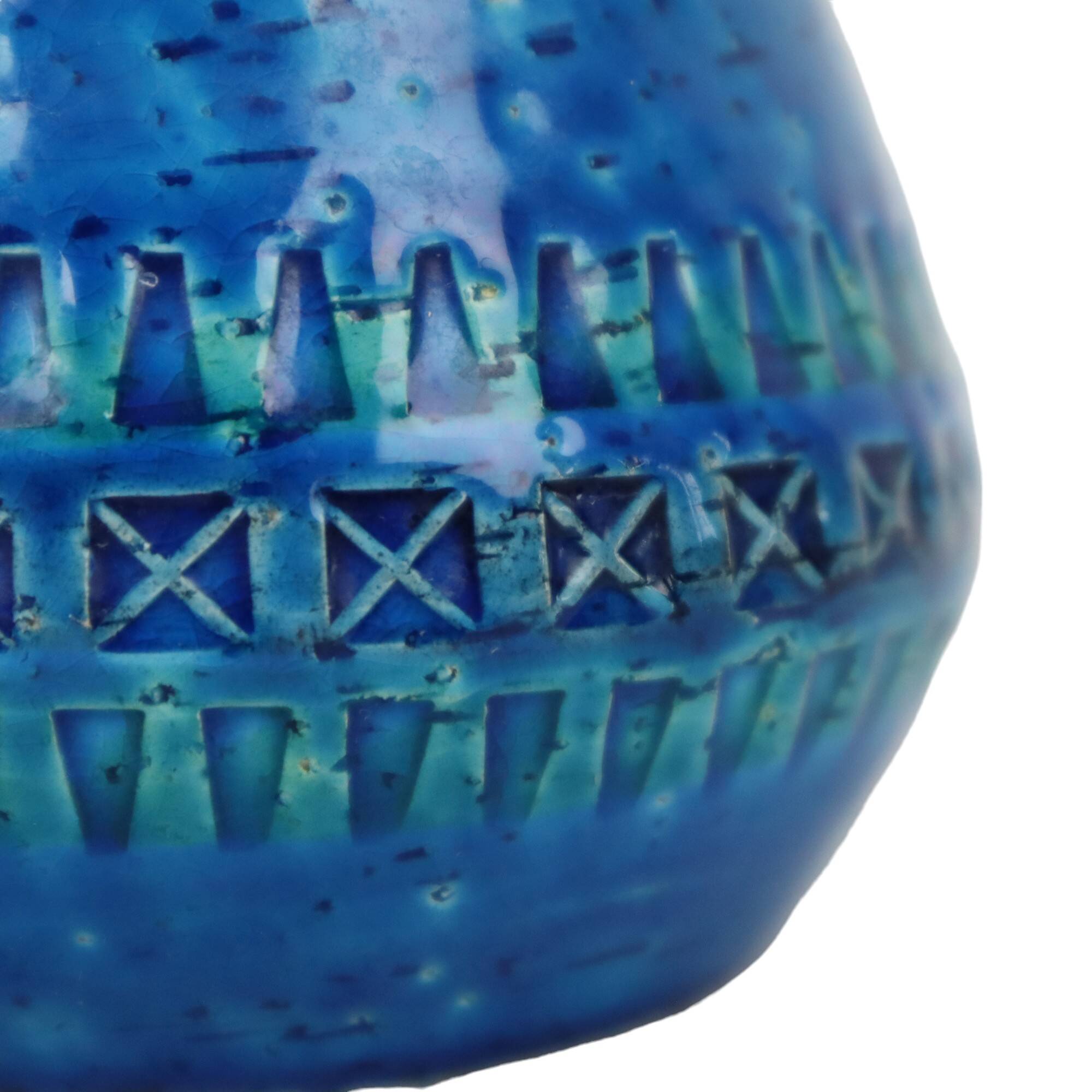 Vintage Blue Bitossi Vase Rimini Blue Aldo Londi Design Sixties