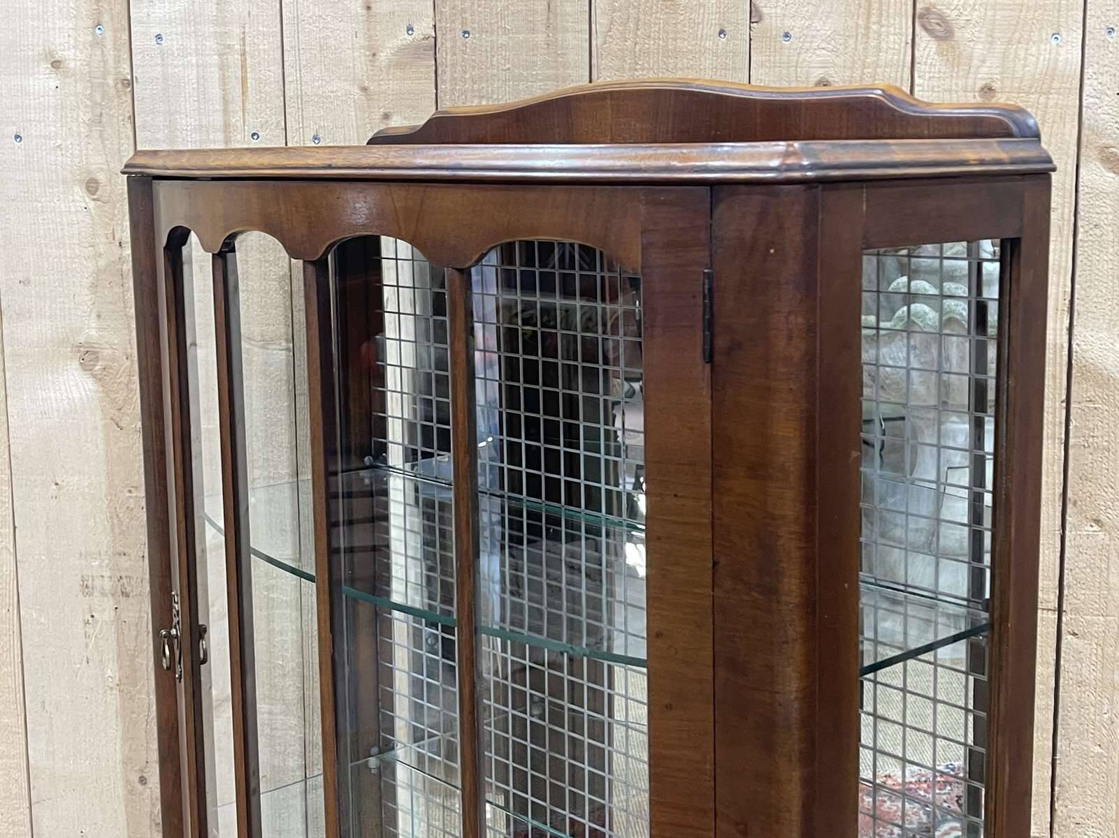 English display cabinet from the 1950s in walnut