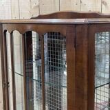 1950s English walnut display cabinet
