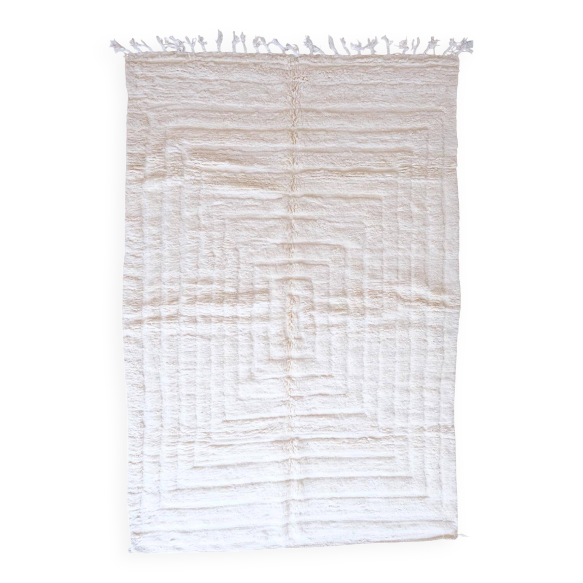 Tapis Blanc Beni Ouarain - 290 x 190 cm