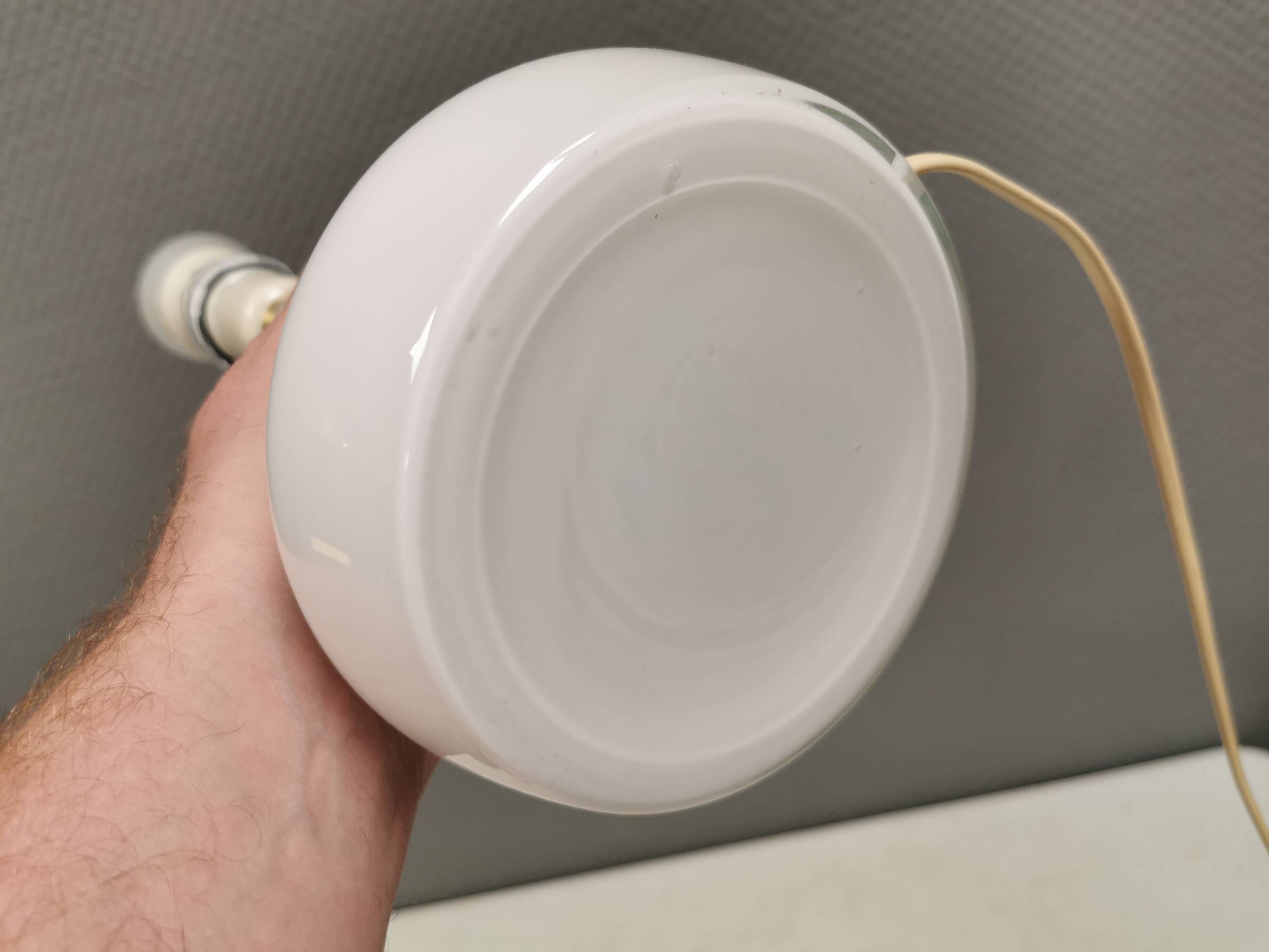 Le Klint Table Lamp, Milky White Opaline Glass, Brass Top, Model 311