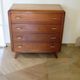 Pretty vintage chest of drawers - 4 drawers - 1960s - refined Scandinavian style - medium oak color
