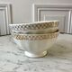 Duo of bowls with silver or gold vintage border 50s
