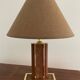 Vintage lamp in leather and gold metal