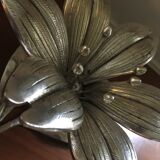 Silver metal flower ashtray