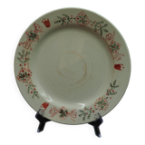 4 assiettes plates motif coeur et couronne rouge