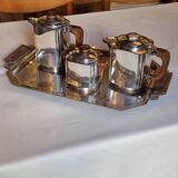 Tea set in silver metal 30s
