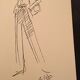 Black and white press fashion illustration Christian dior - 1978