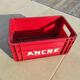 red plastic vintage locker for 35 bottles of 25 cl ANCRE beer