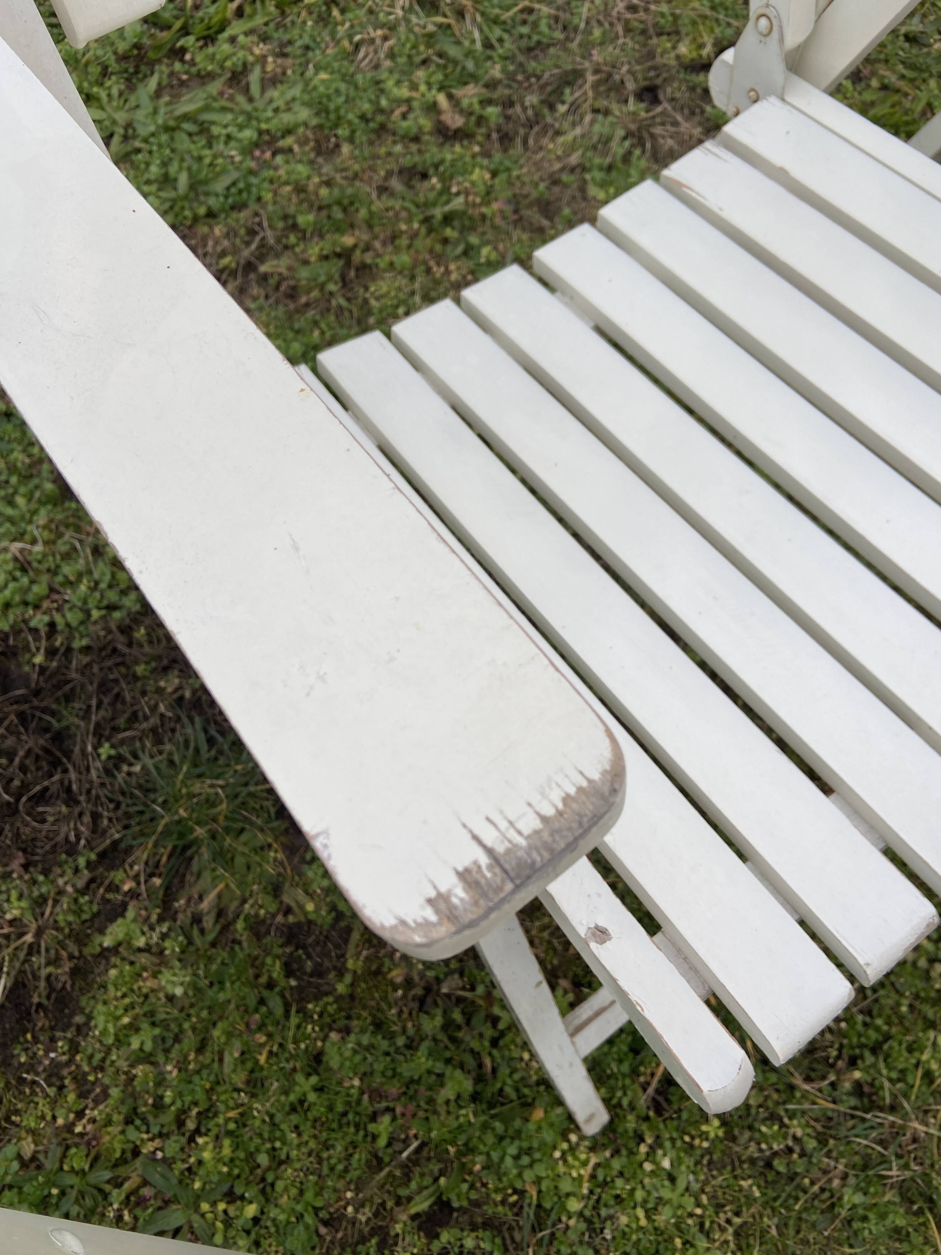 6 vintage wooden folding garden armchairs