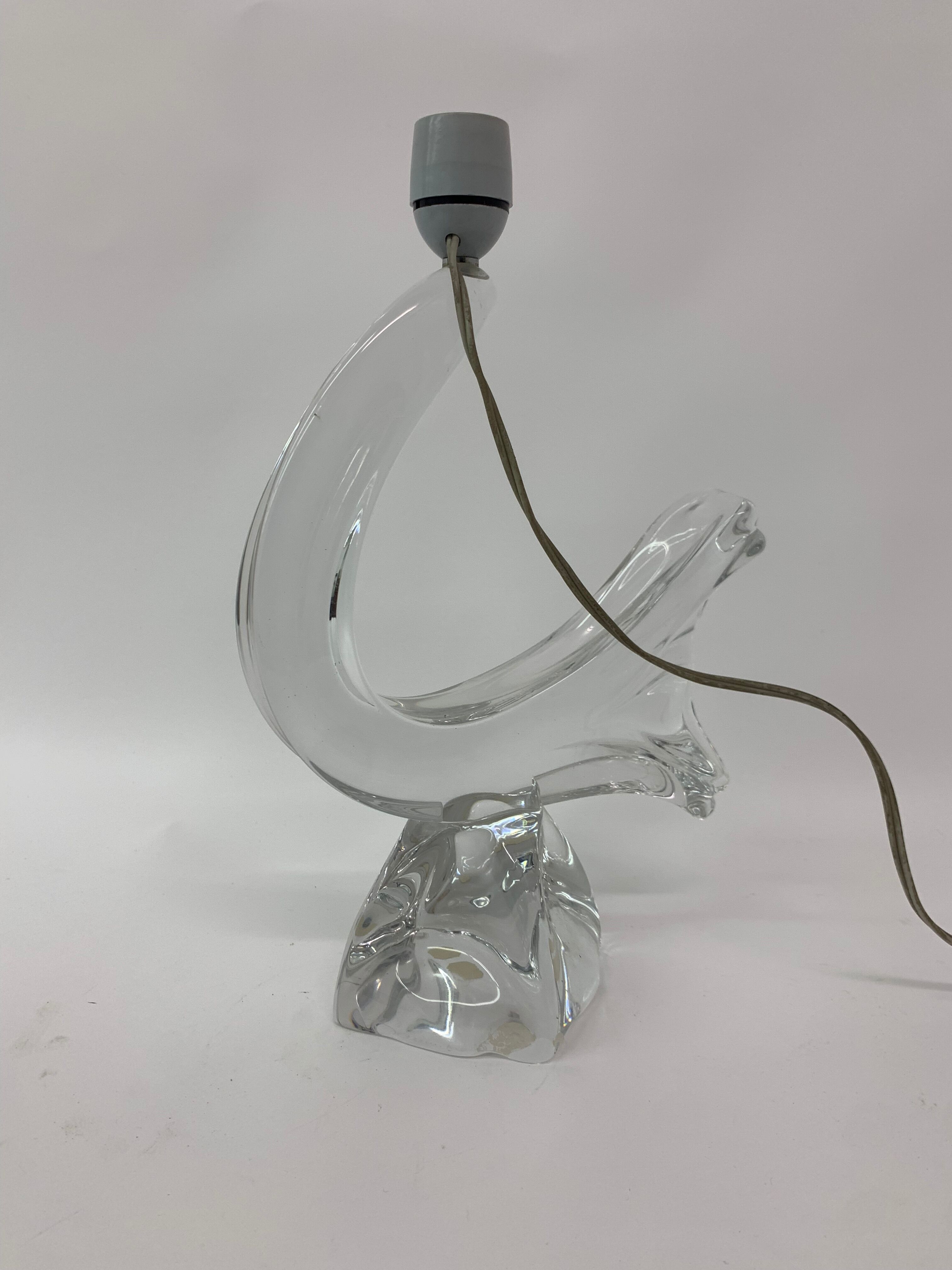 Set of 2 Daum France crystal table lamp , 1950's