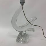 Set of 2 Daum France crystal table lamp , 1950's