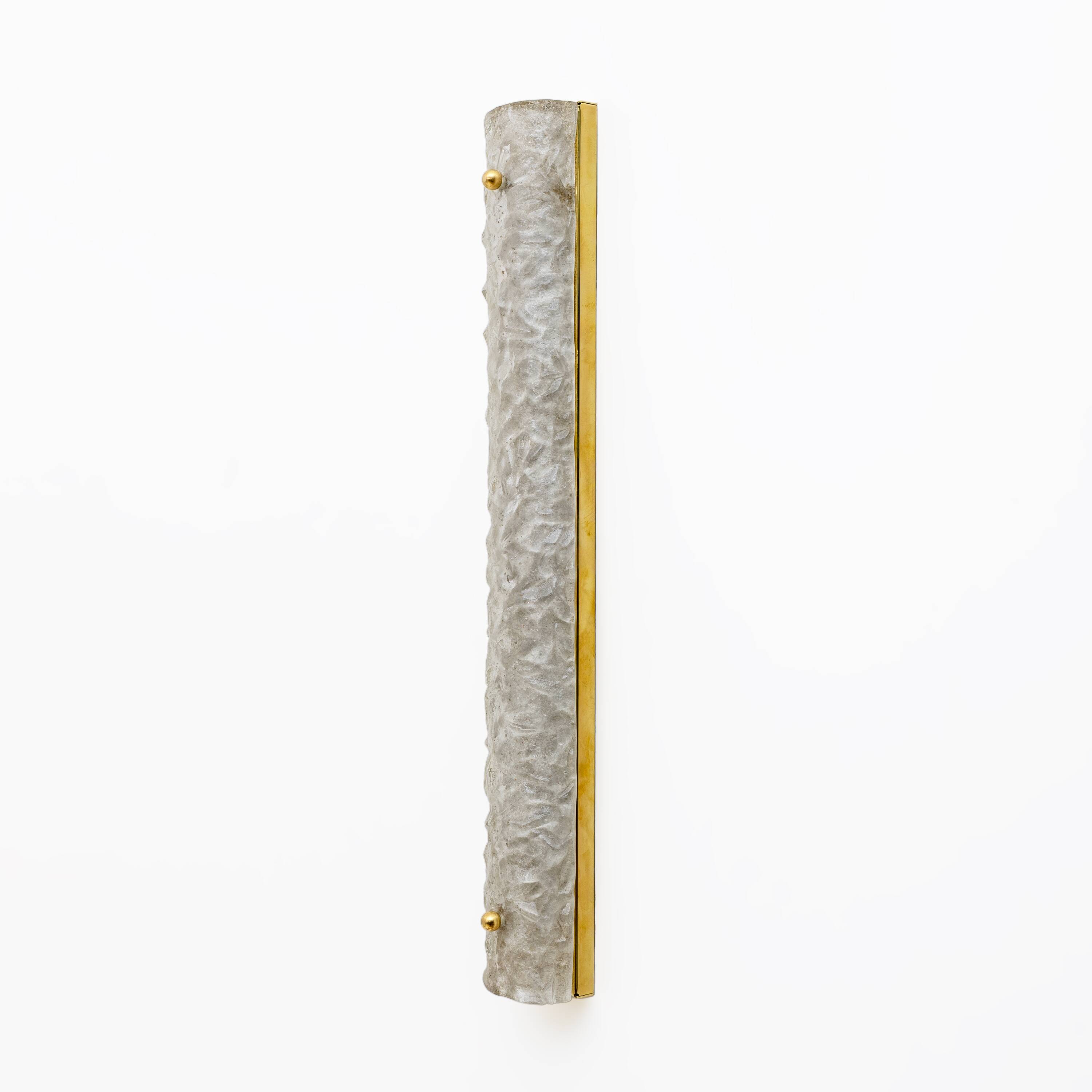 Pair of Modern Brass and Murano Glass "Scavo" Sconces