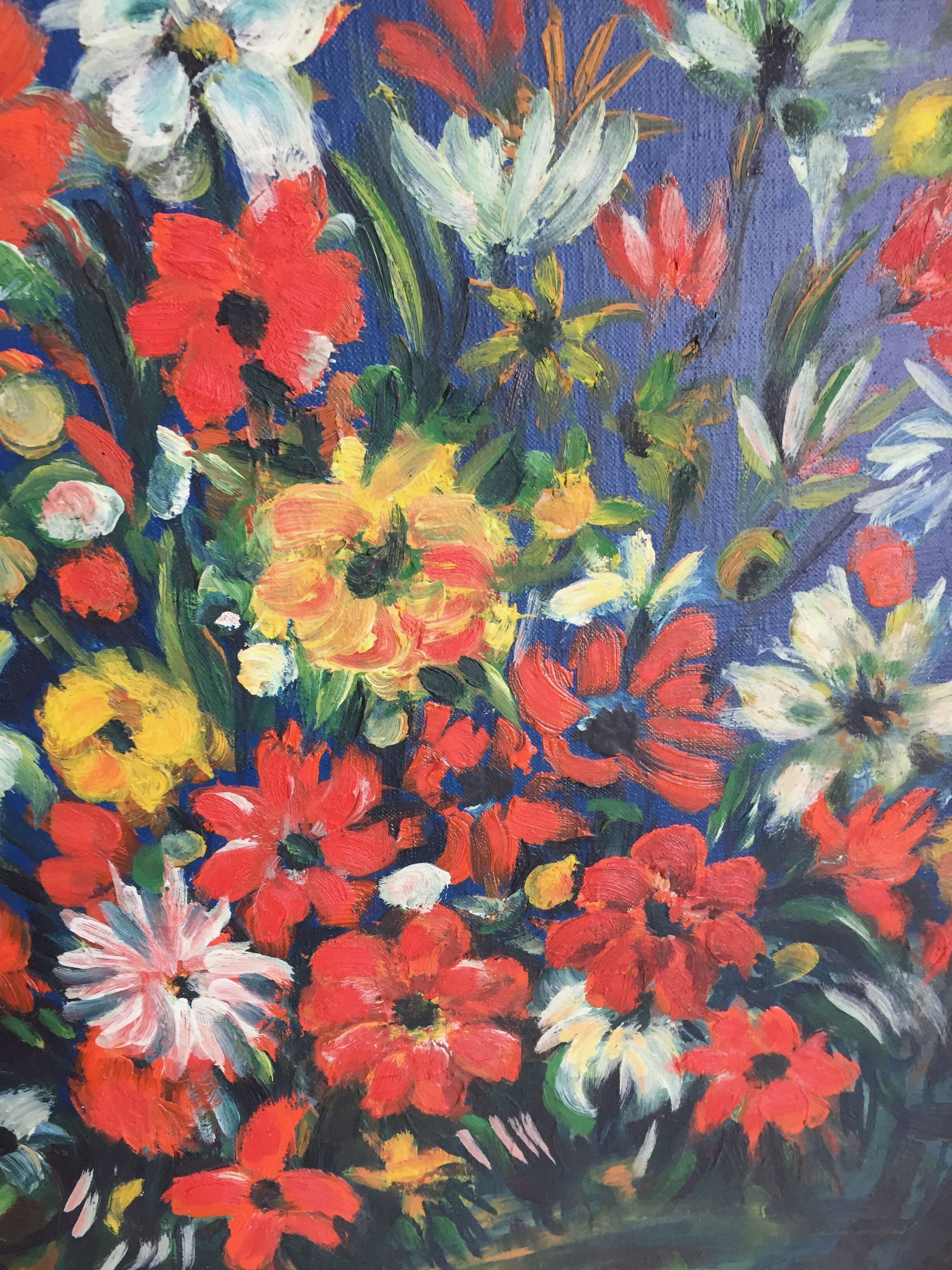 Oil canvas bouquet of flowers